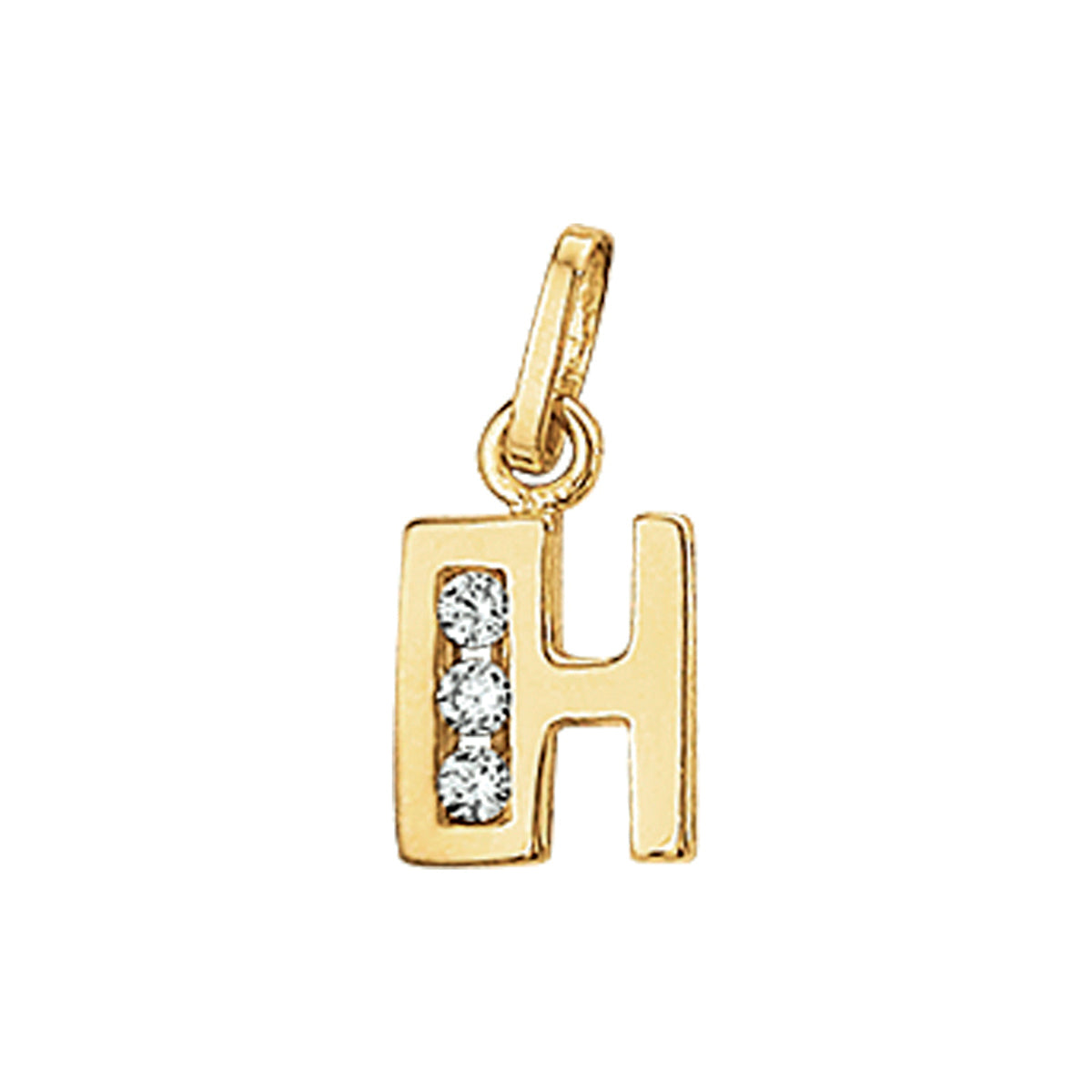 Fantasy Collection Hanger letter H zirkonia 10 mm 14K geelgoud - PSN4006243