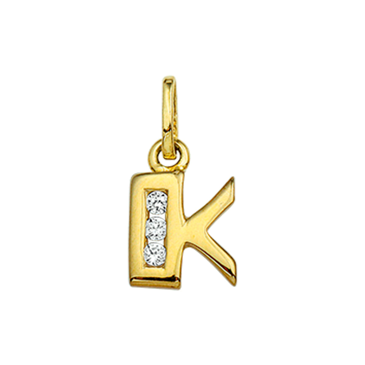 Fantasy Collection Hanger letter K zirkonia 10 mm 14K geelgoud - PSN4006246