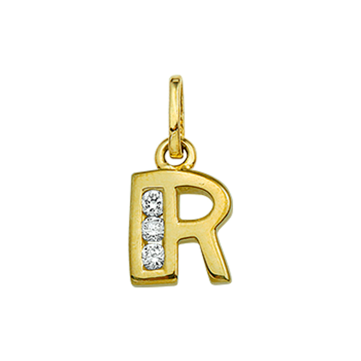 Fantasy Collection Hanger letter R zirkonia 10 mm 14K geelgoud - PSN4006252