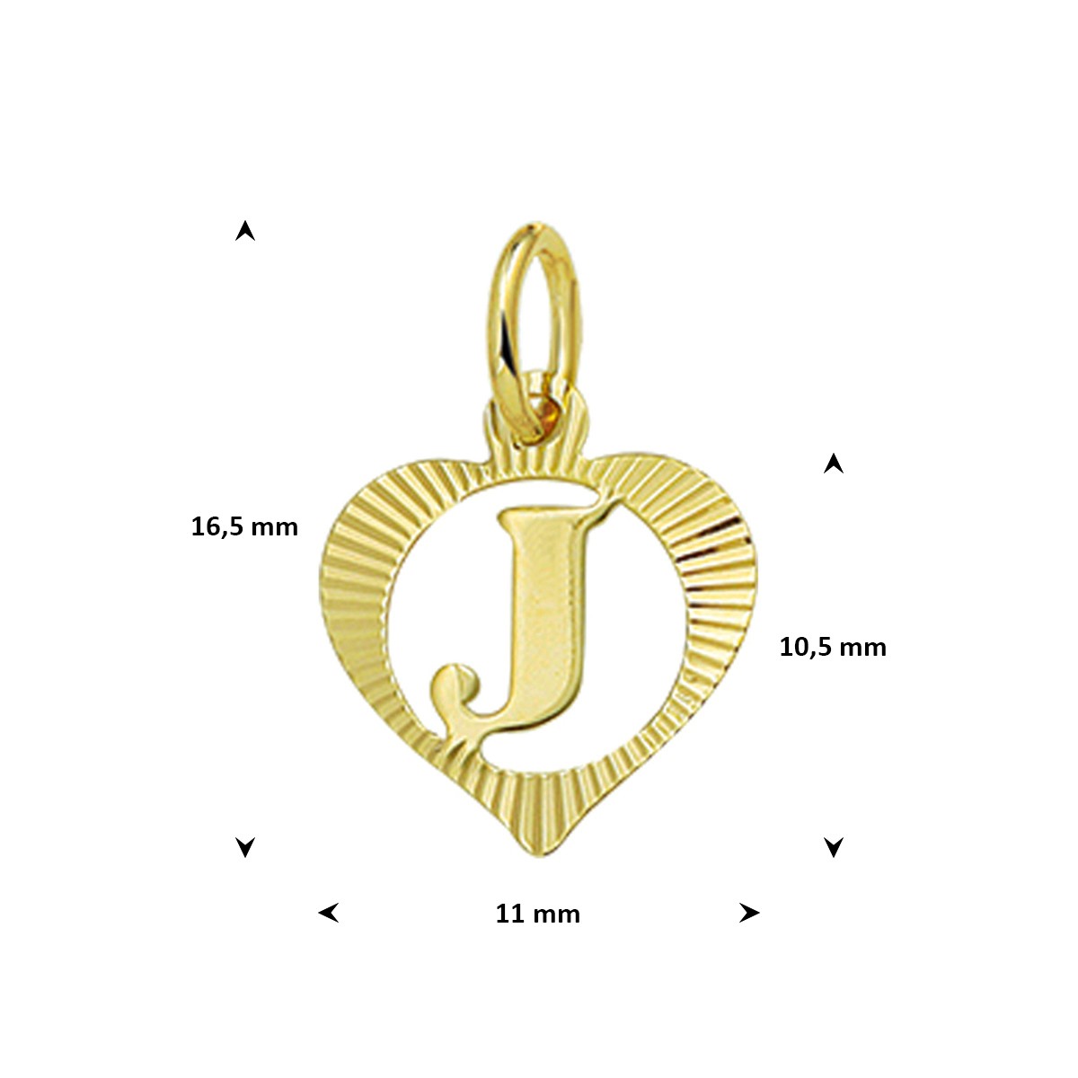 Hanger hart letter 14K geelgoud 10,5 x 11 mm – 4006349