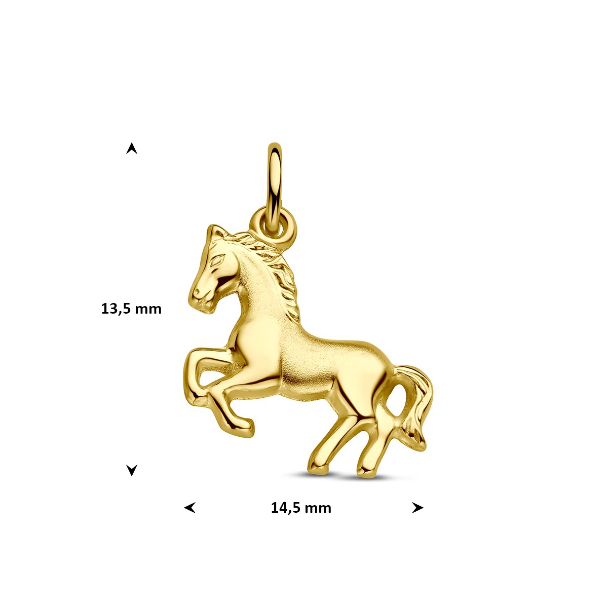 Hanger paard 14K geelgoud