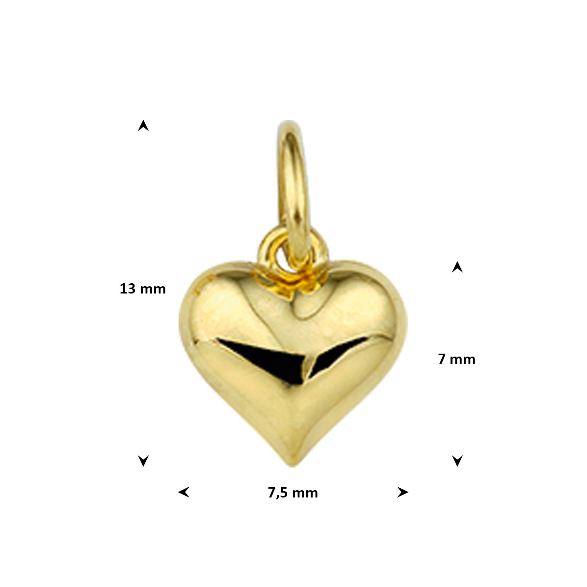 Hanger hart 14K geelgoud 7 x 7,5 mm – 4009746