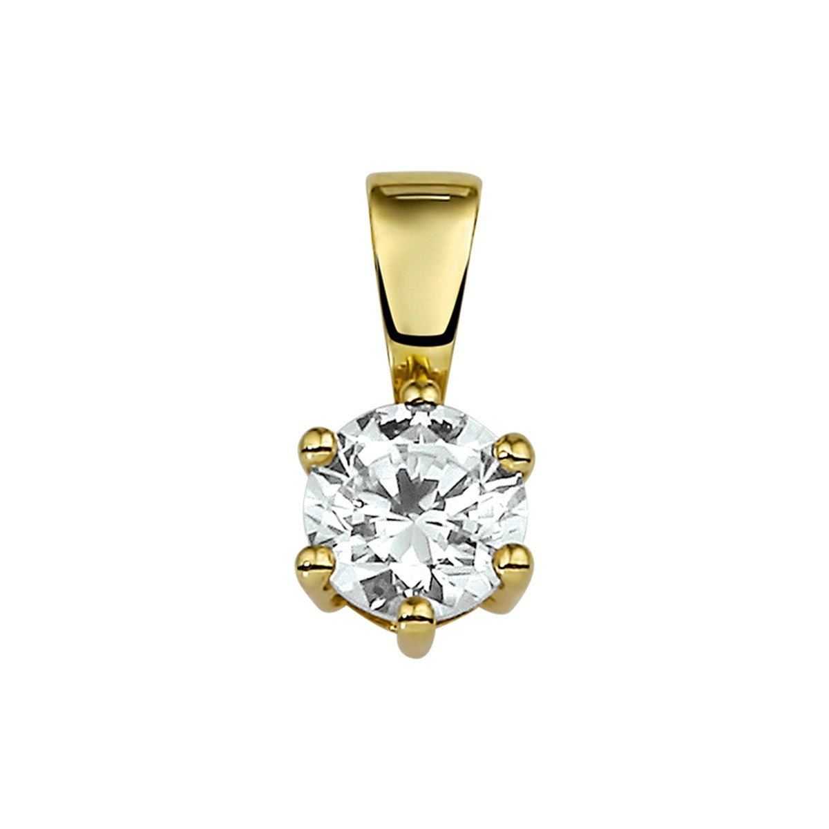 14K geelgoud hanger zirkonia 4010167 - PansiteNederland.nl