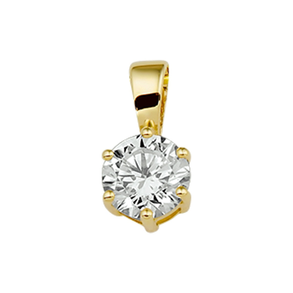 14K geelgoud hanger zirkonia 4010295 - PansiteNederland.nl