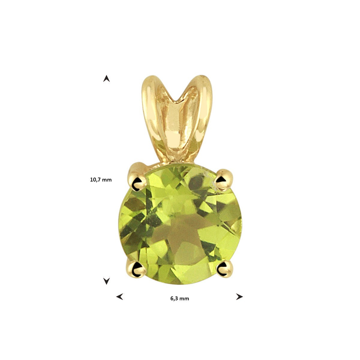 14K geelgoud hanger peridot 4010299 - PansiteNederland.nl
