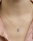 14K geelgoud hanger amethist 4010300 - PansiteNederland.nl