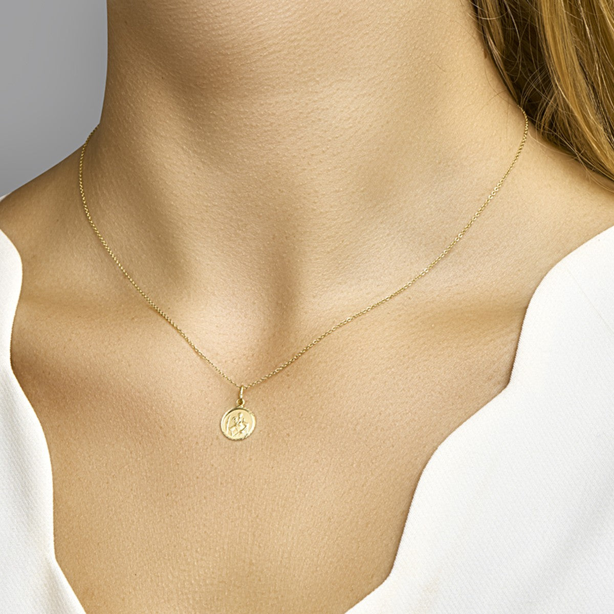 14K geelgoud hanger christoffel gediamanteerd 4010340 - PansiteNederland.nl