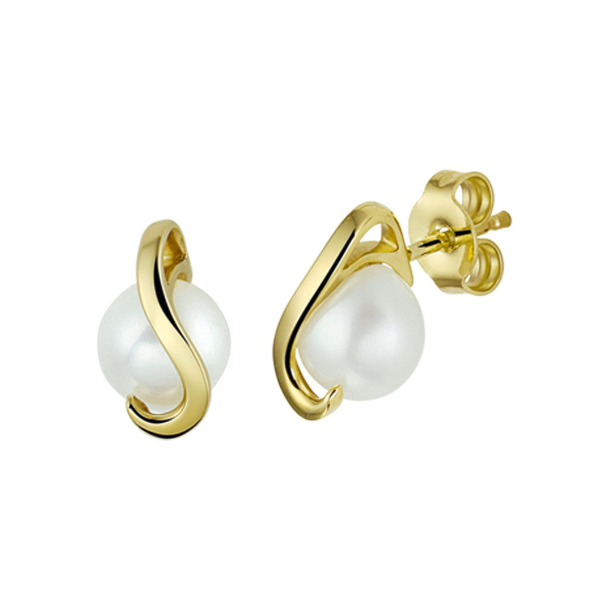 14K Geelgoud Oorknoppen Parel 4010779 - PansiteNederland.nl