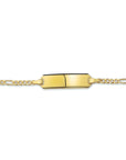 graveerarmband figaro plaat 5,0 mm 14K geelgoud - PansiteNederland.nl