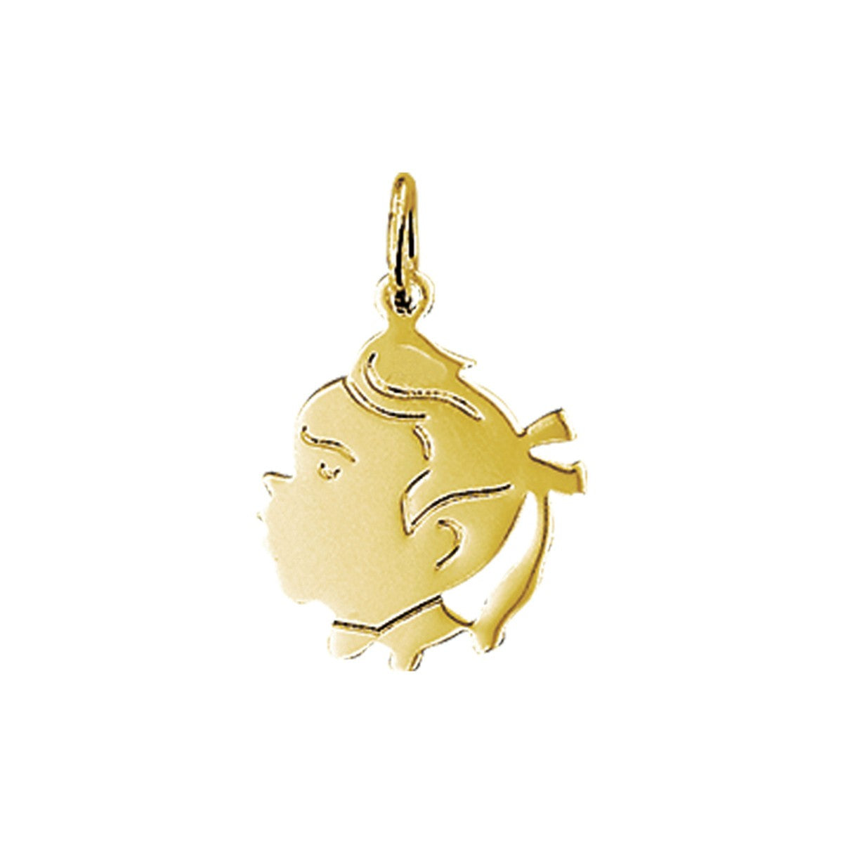 14K geelgoud hanger meisje 15,5 x 11 mm 4012061 - PansiteNederland.nl