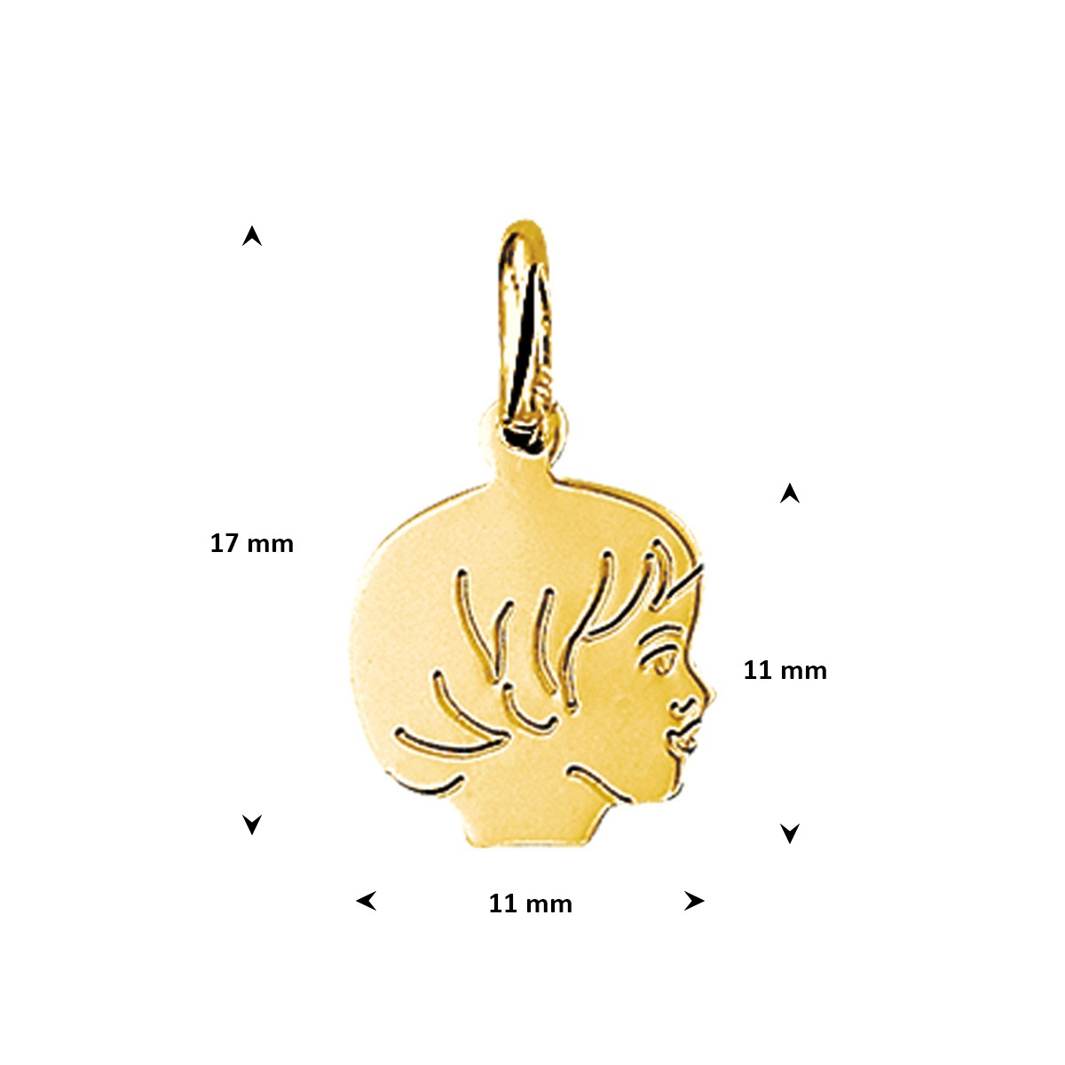 Hanger meisje 11 mm 14K geelgoud