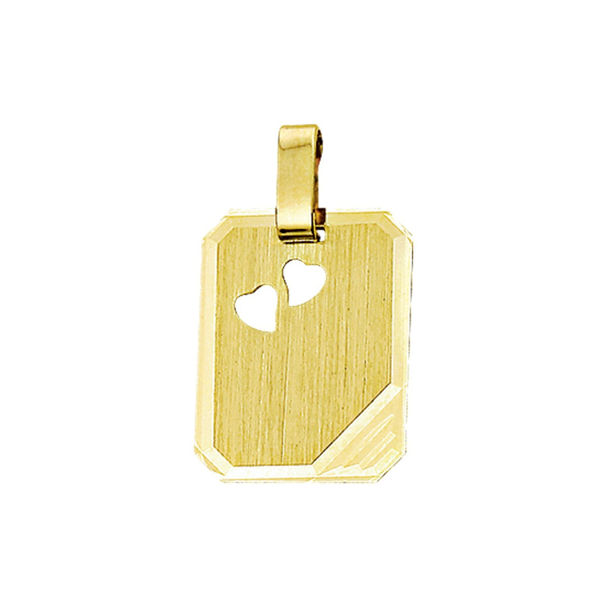 14K geelgoud graveerhanger harten mat gediamanteerd 4013233 - PansiteNederland.nl