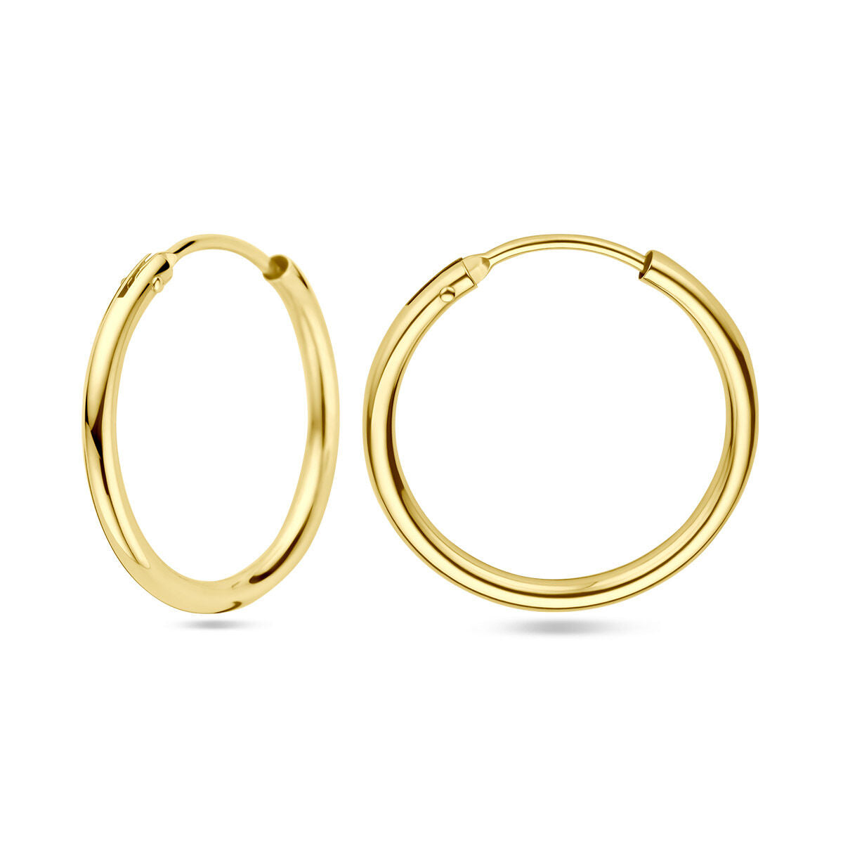 Oorbellen ronde buis 14K geelgoud