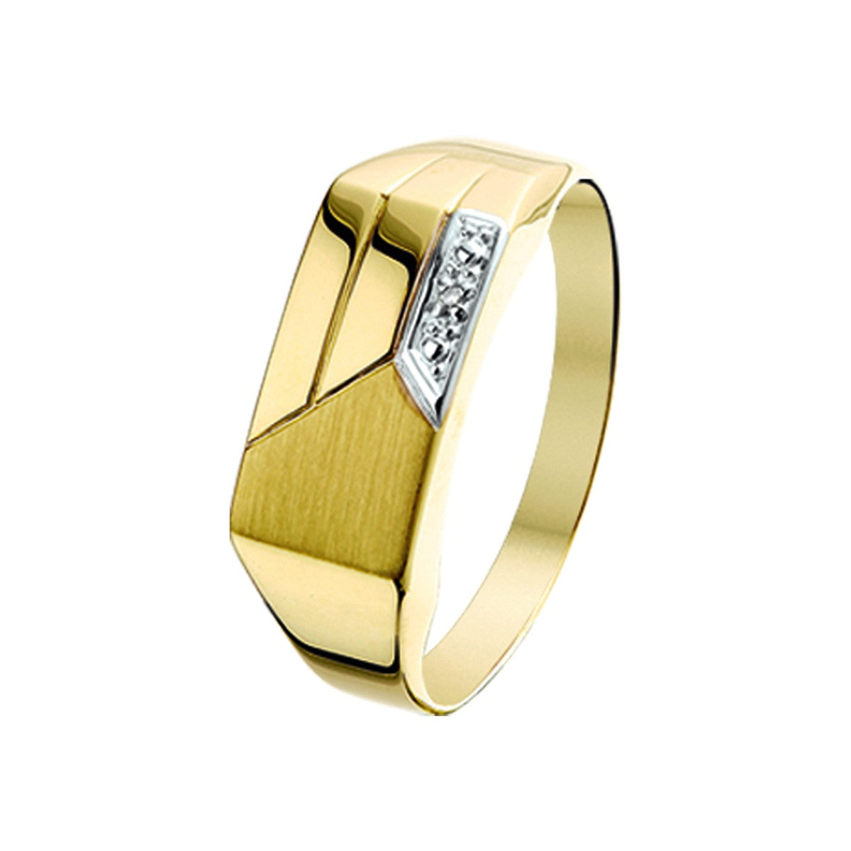 14K Geelgoud Ring Diamant 0.005 Ct. 4014738