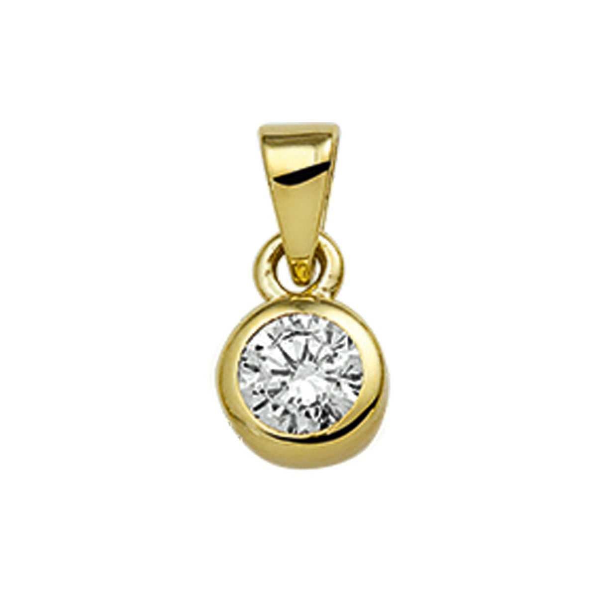 14K geelgoud hanger zirkonia 4014819 - PansiteNederland.nl