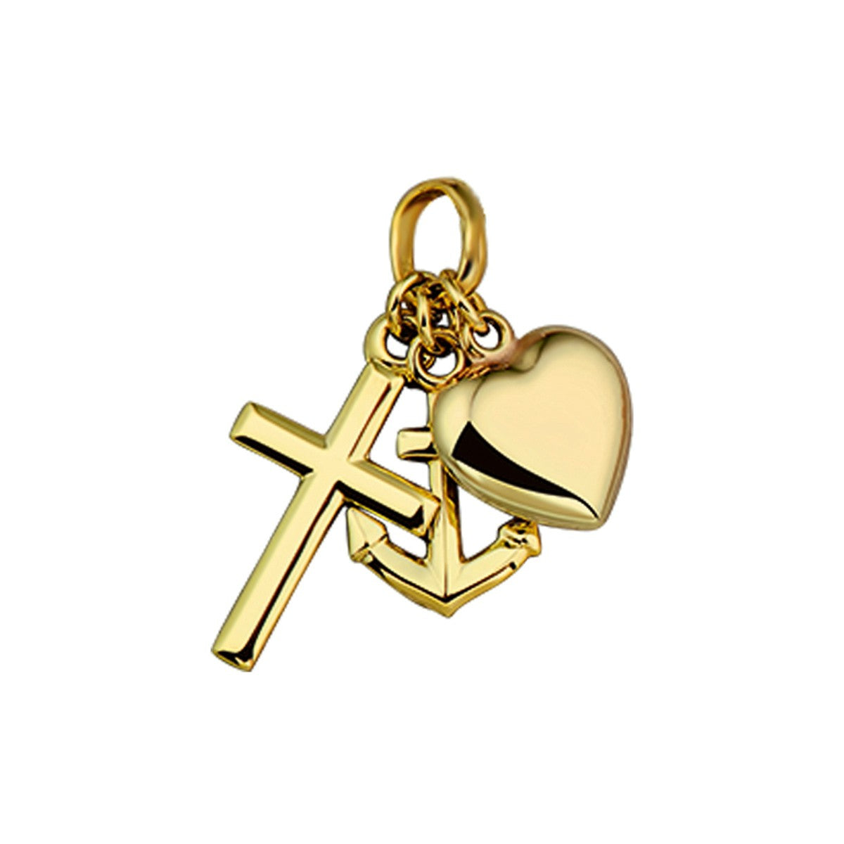 14K geelgoud hanger geloof, hoop en liefde 4014845 - PansiteNederland.nl