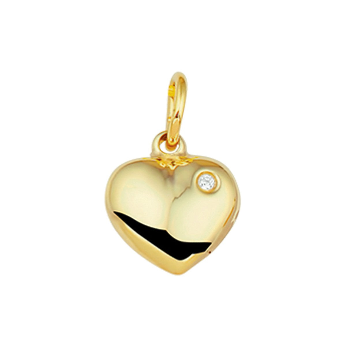14K geelgoud hanger hart zirkonia 4014853 - PansiteNederland.nl