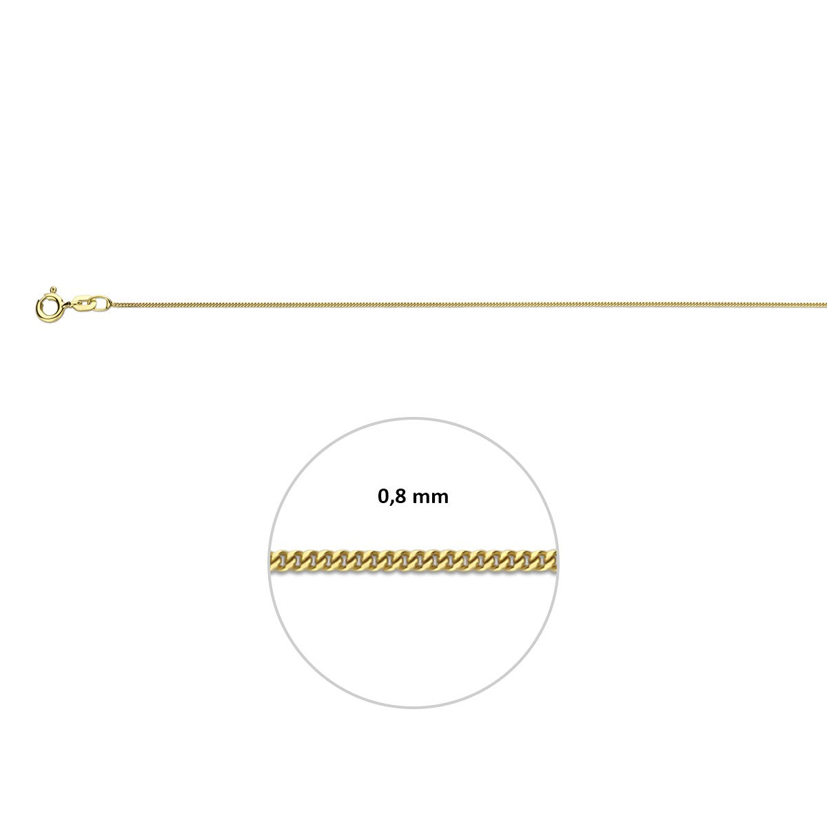 Collier gourmette 0,8 mm 14K geelgoud