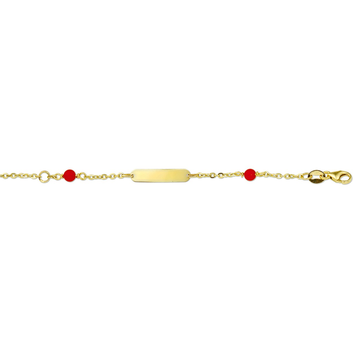 Graveerarmband koraal plaat 3,8 mm 14K geelgoud