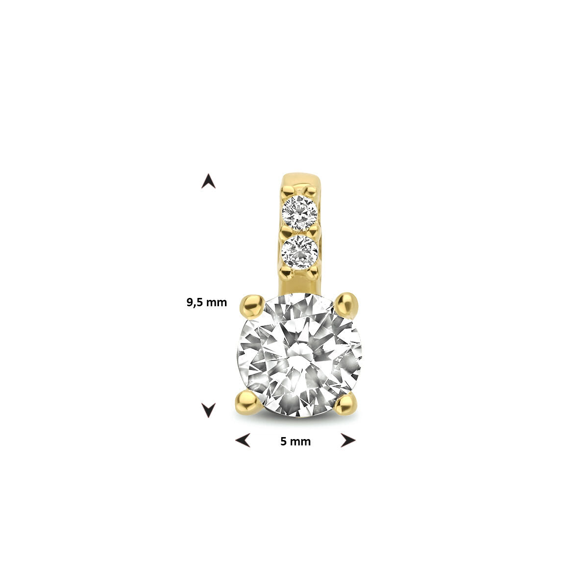 14K geelgoud hanger zirkonia 5,0 mm 4016890 - PansiteNederland.nl
