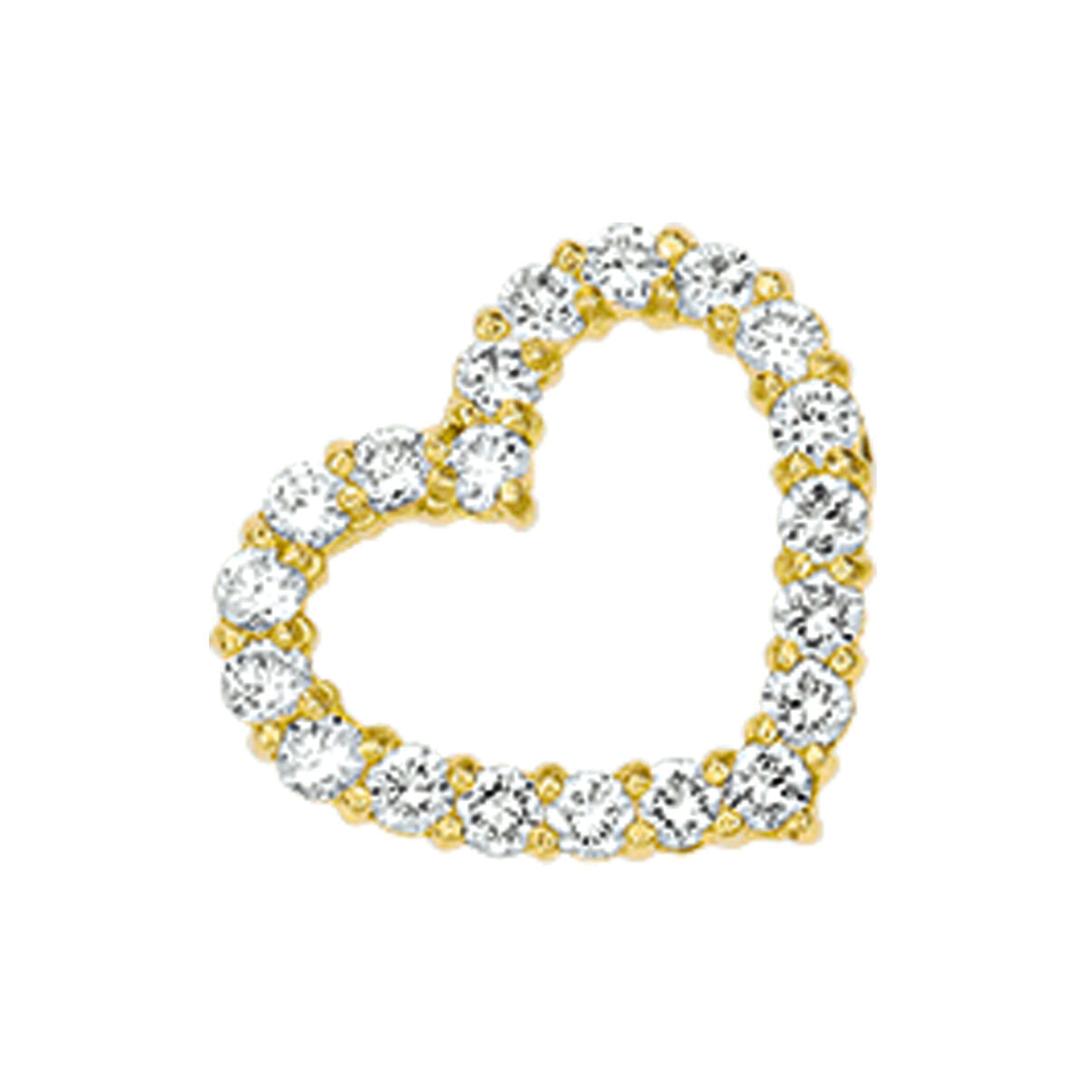 14K geelgoud hanger hart zirkonia 4016957 - PansiteNederland.nl
