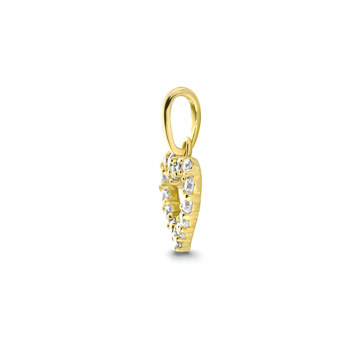 14K geelgoud hanger hart zirkonia 4016959 - PansiteNederland.nl