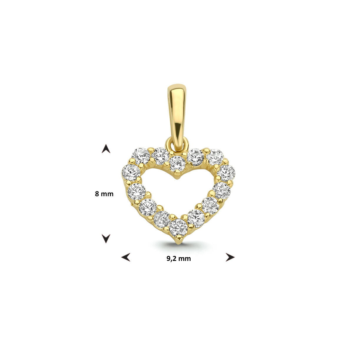 14K geelgoud hanger hart zirkonia 4016959 - PansiteNederland.nl