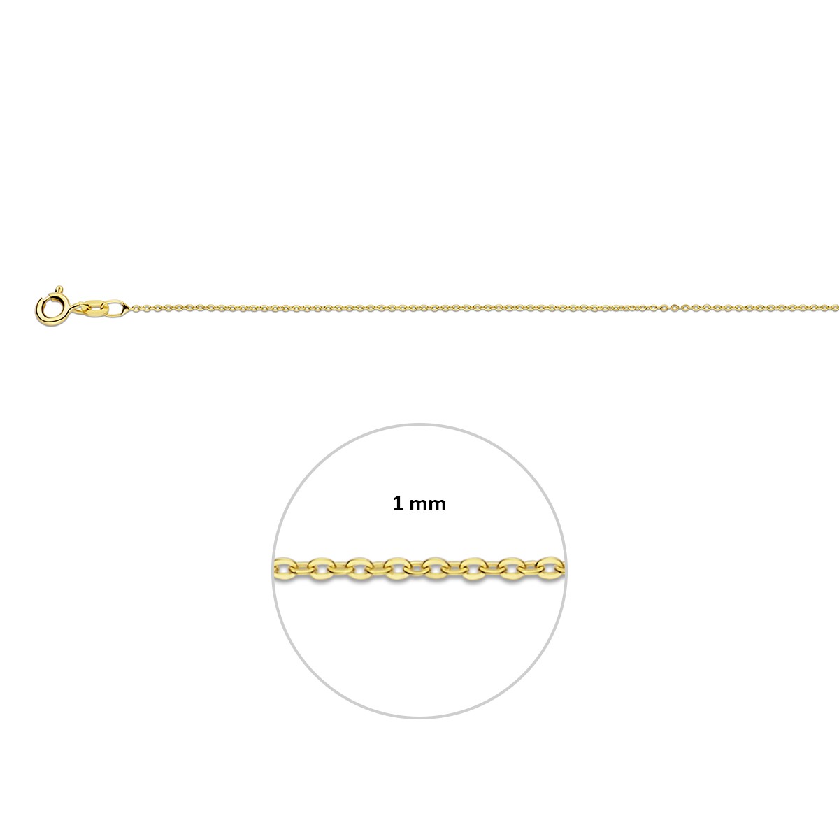 Collier anker plat 1,0 mm 14K geelgoud – 4017136