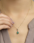 14K geelgoud hanger groen agaat 4017175 - PansiteNederland.nl