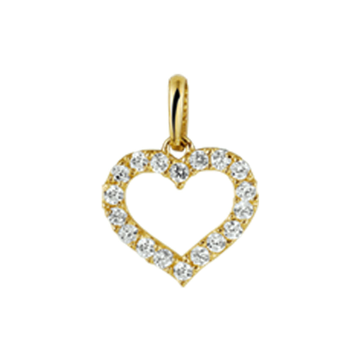 14K geelgoud hanger hart zirkonia 4017293 - PansiteNederland.nl