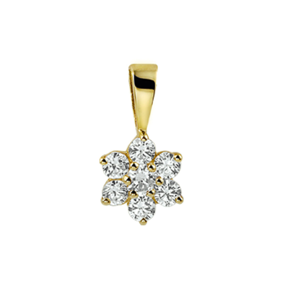 14K geelgoud hanger zirkonia halo 4017308 - PansiteNederland.nl