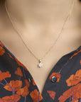 14K geelgoud hanger zirkonia halo 4017308 - PansiteNederland.nl