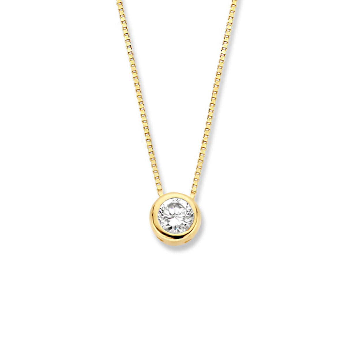 14K geelgoud collier zirkonia 40 + 2 cm 4017977 - PansiteNederland.nl