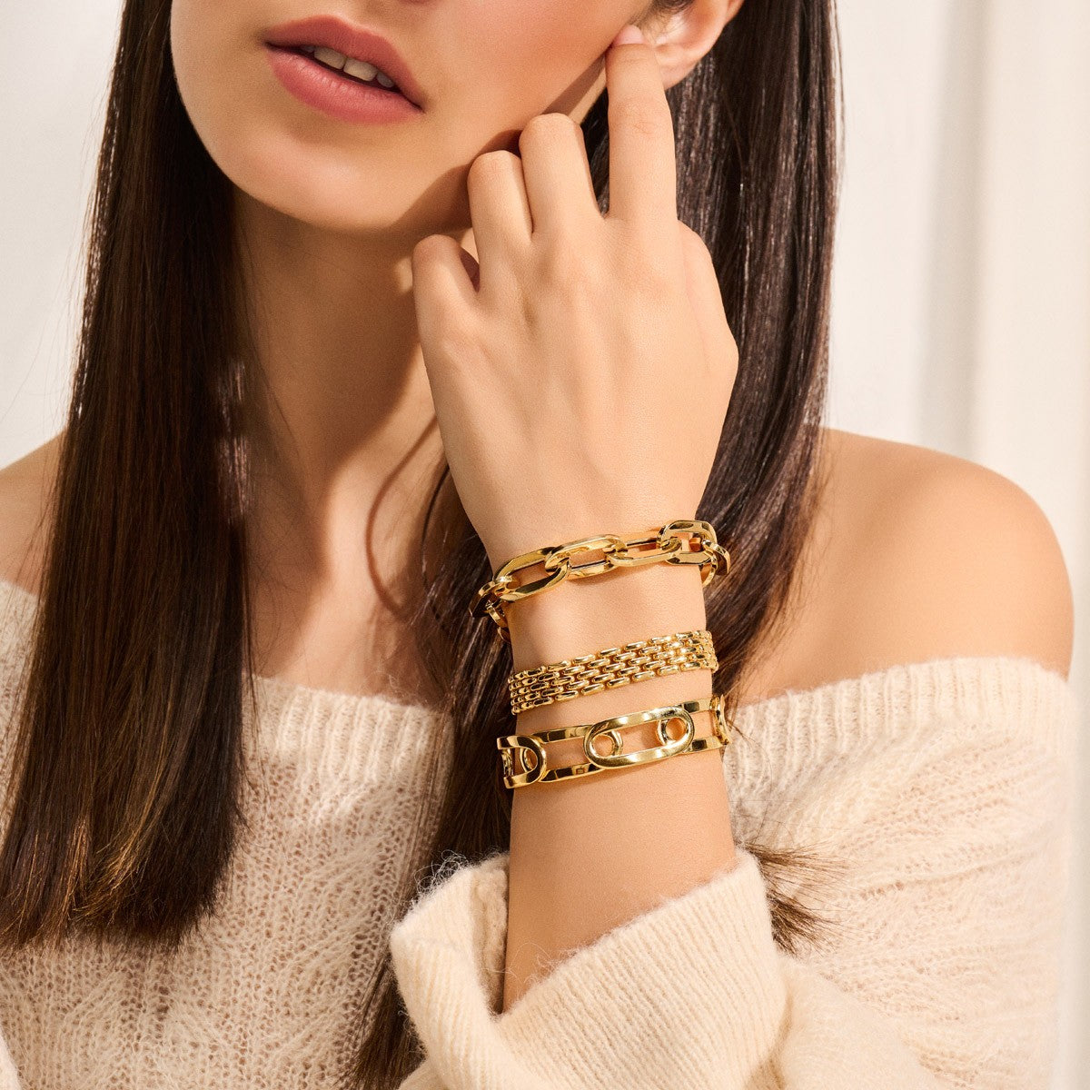 Armband panter 10,5 mm 19 cm 14K geelgoud