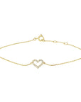 14K Geelgoud Armband Hart Zirkonia 16,5 - 18,5 Cm 4018156