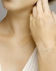 14K Geelgoud Armband Hart Zirkonia 16,5 - 18,5 Cm 4018156