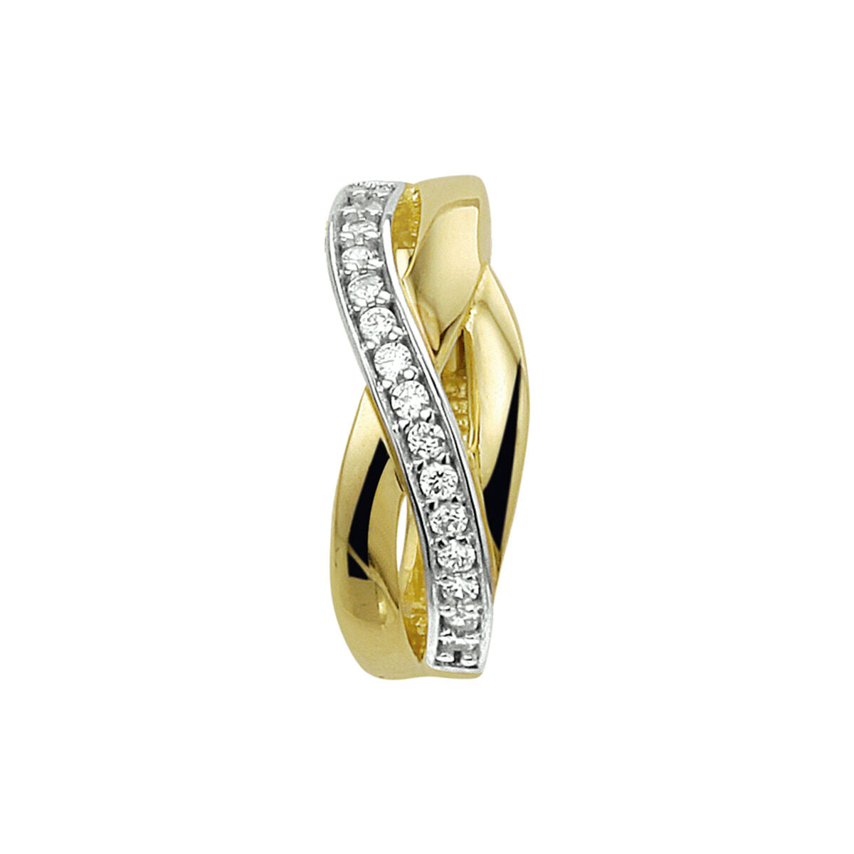 14K Bicolor gouden hanger zirkonia bicolor gestift 4018161 - PansiteNederland.nl