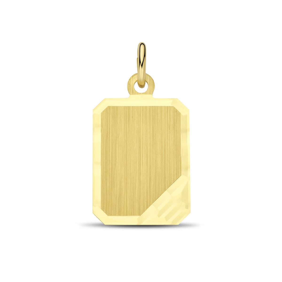 Graveerhanger mat gediamanteerd 16 mm 14K geelgoud