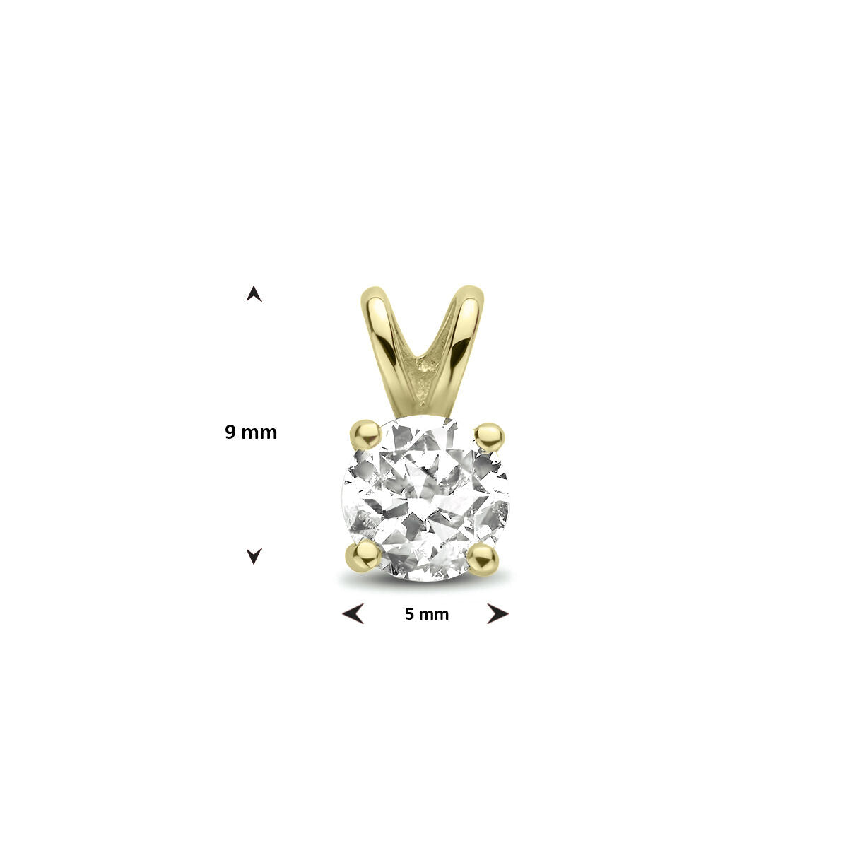 Hanger zirkonia 14K geelgoud