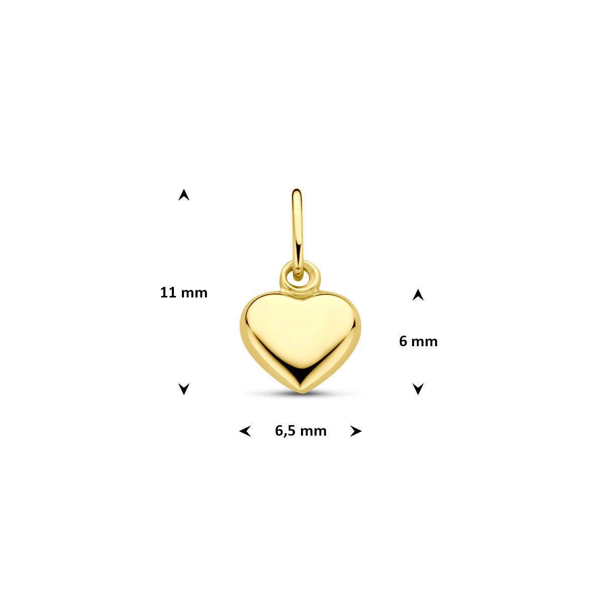 Hanger hart 14K geelgoud