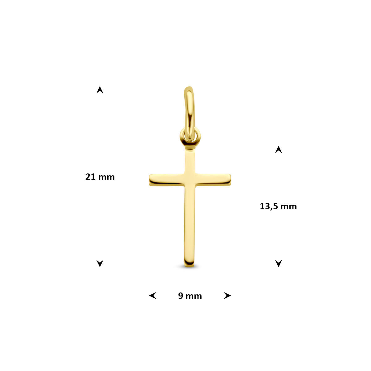 Hanger kruis 14K geelgoud