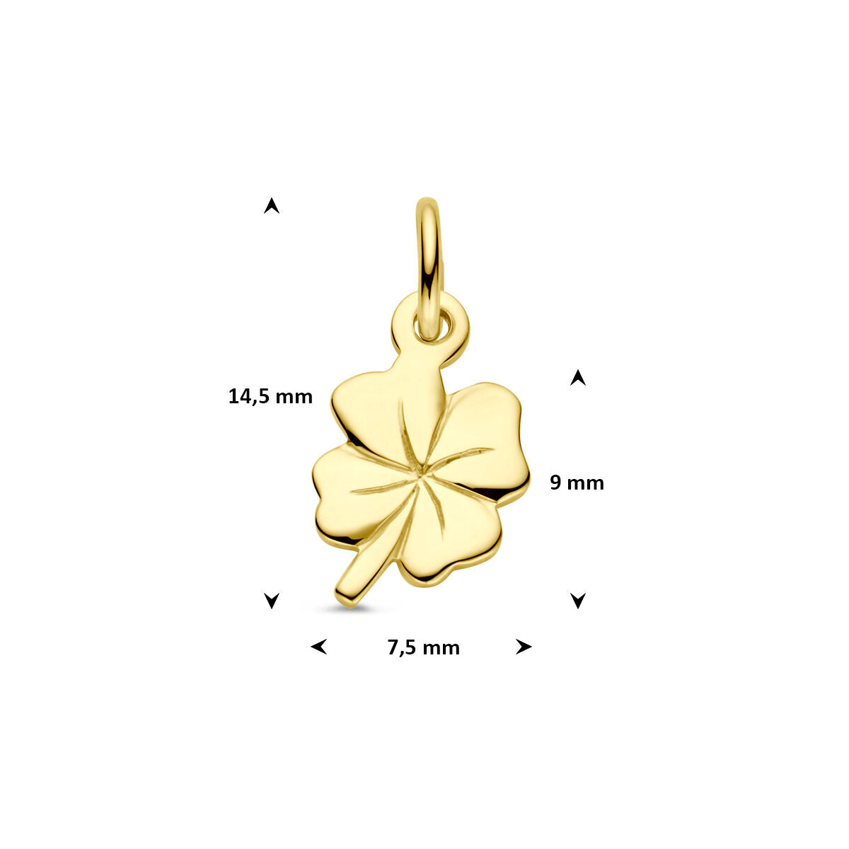 Hanger klavertje 14K geelgoud