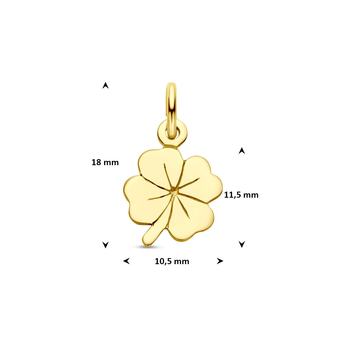 Hanger klavertje 14K geelgoud