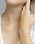 14K geelgoud collier 5 x schuifbol 40 - 42 - 44 cm 4018705