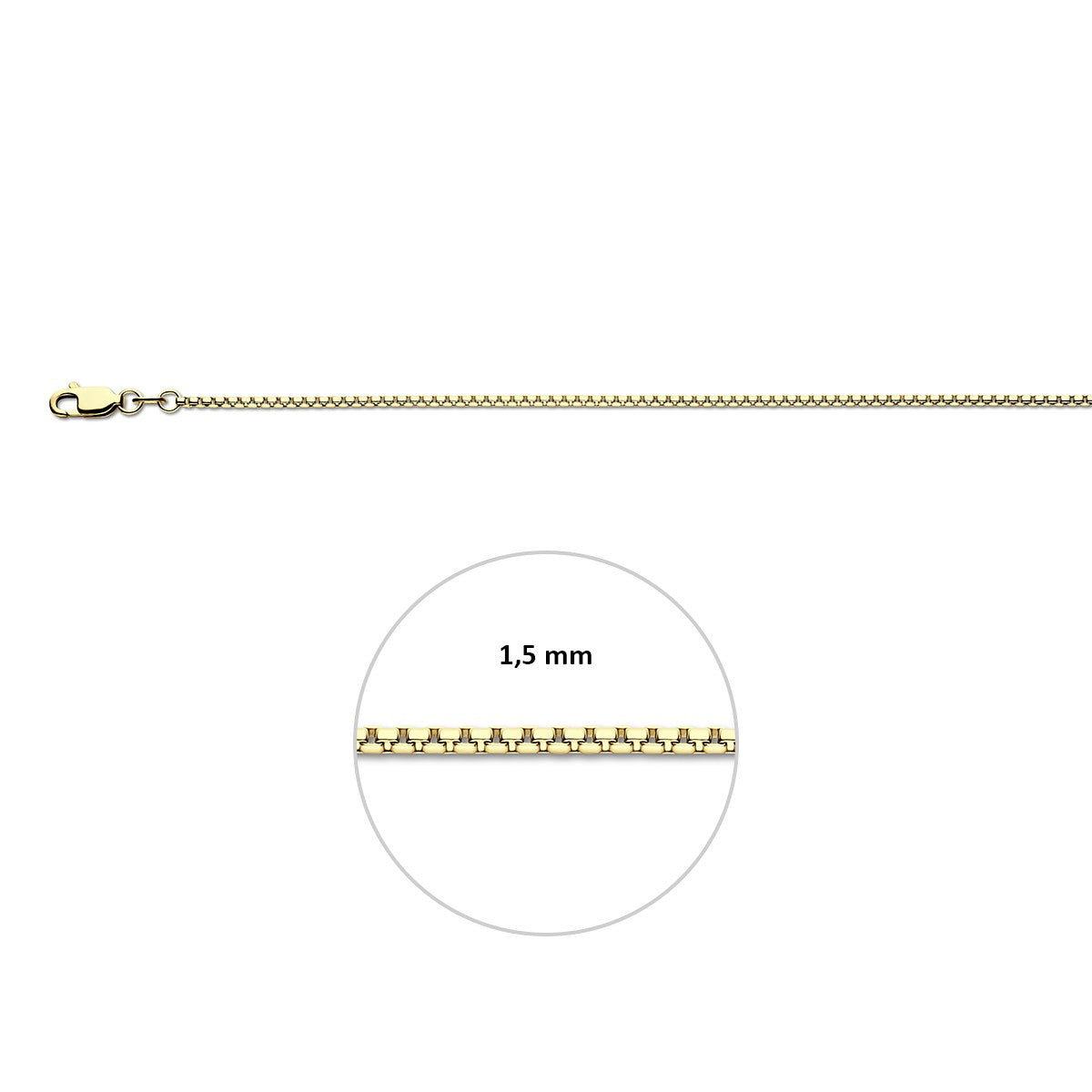 Collier venetiaans bol 1,5 mm 14K geelgoud