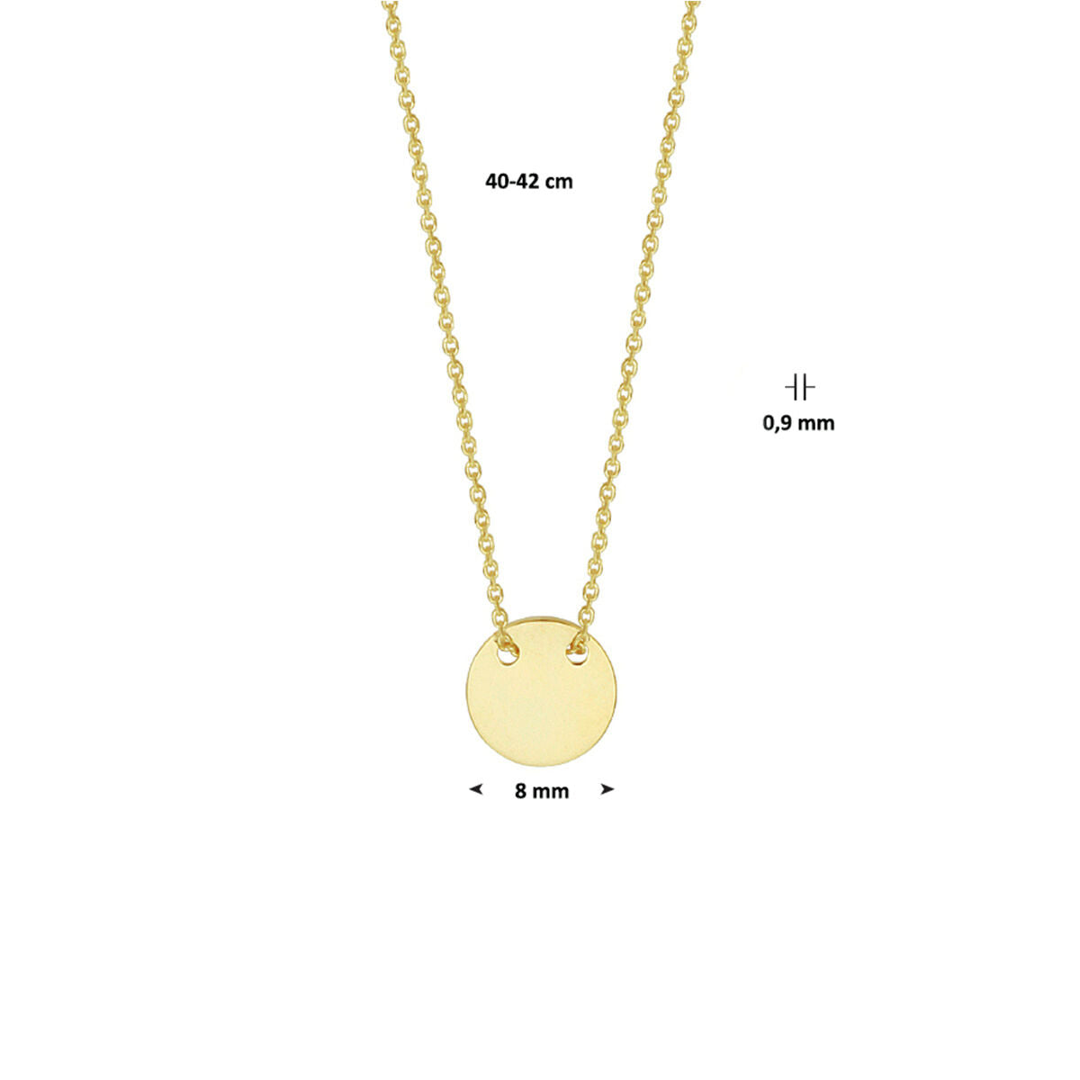 14K geelgoud collier rondje 1,0 mm 40 - 42 cm 4019032 - PansiteNederland.nl