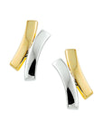 14K Bicolor Geel- en Witgouden Oorknoppen met Poli Afwerking - 4019091 - PansiteNederland.nl