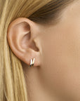 14K Bicolor Geel- en Witgouden Oorknoppen met Poli Afwerking - 4019091 - PansiteNederland.nl