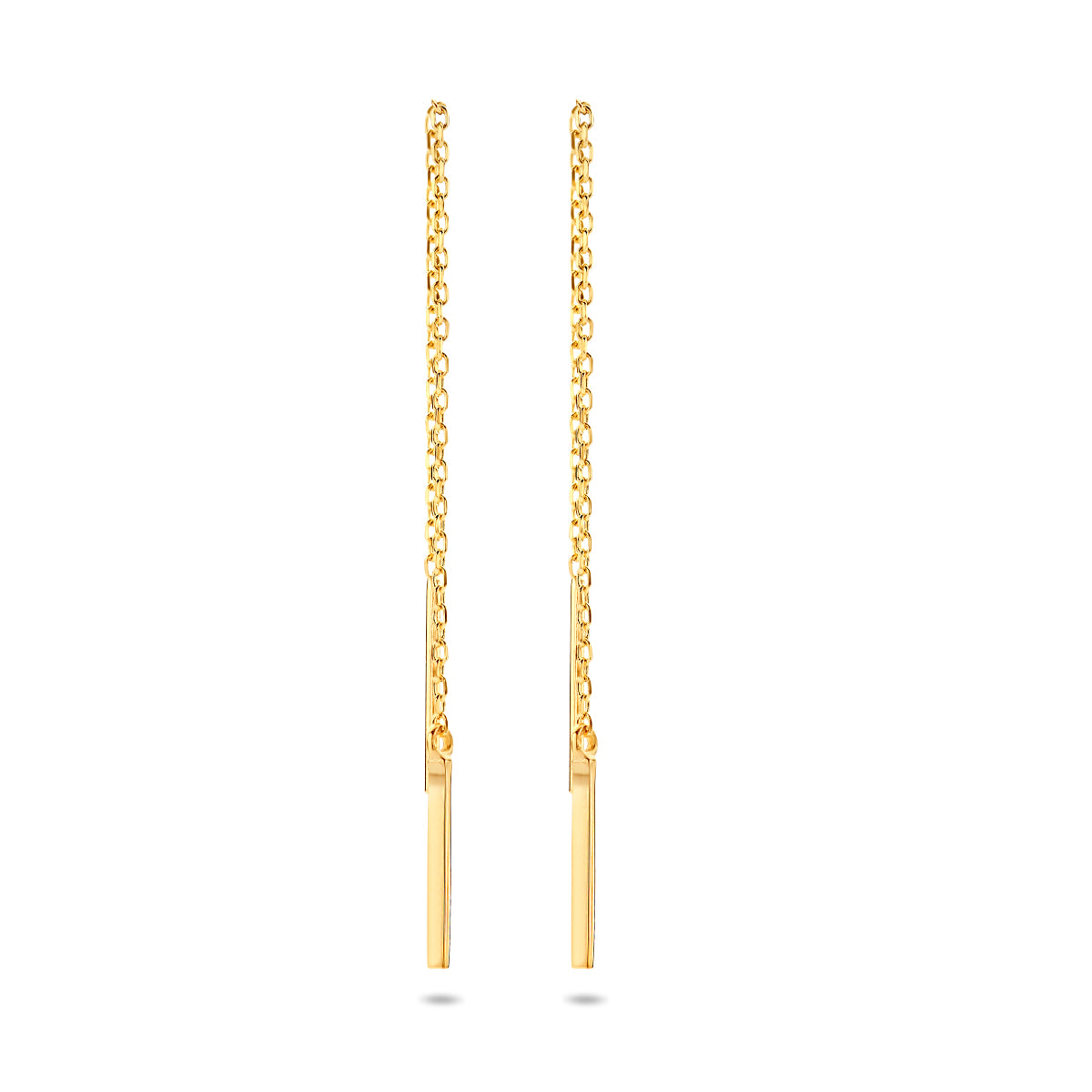 Oorbellen balkje 70 mm 14K geelgoud