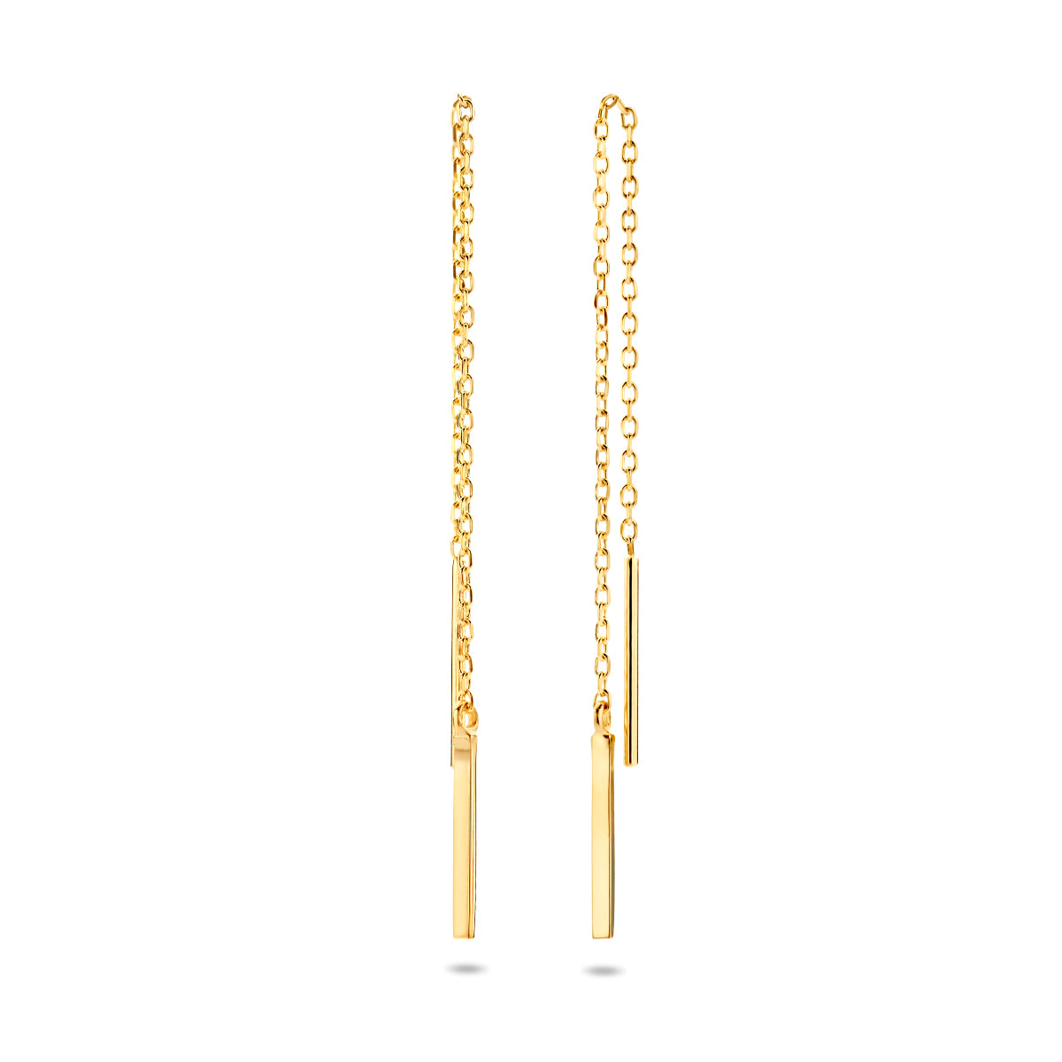 Oorbellen balkje 70 mm 14K geelgoud
